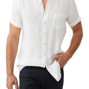 Palm Beach Sports Fit Short Sleeve Linen Button-Up Shirt size small